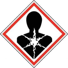 NMC - Hazardous Materials Label, Header: Health Hazard - Legend: GHS - Graphic, English, Black & Red, 2" Long x 2" High, No Coating - Eagle Tool & Supply