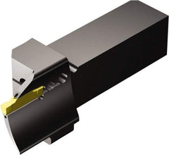 Sandvik Coromant - QS-R/LF123..C..E..B, External, Left Hand, 20.32mm Max Depth of Cut, Indexable Grooving Tool Holder - N123H2-0400-0004-TF Insert Compatibility, 19.05mm Shank Height, 19.05mm Shank Width, 110.26mm OAL, Through Coolant - Eagle Tool & Supply