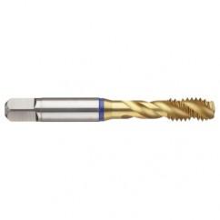 M18x2.5 6H 4-Flute PM Cobalt Blue Ring Semi-Bottoming 40 degree Spiral Flute Tap-TiN - Eagle Tool & Supply