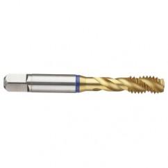 3/8-16 2B 3-Flute PM Cobalt Blue Ring Semi-Bottoming 40 degree Spiral Flute Tap-TiN - Eagle Tool & Supply