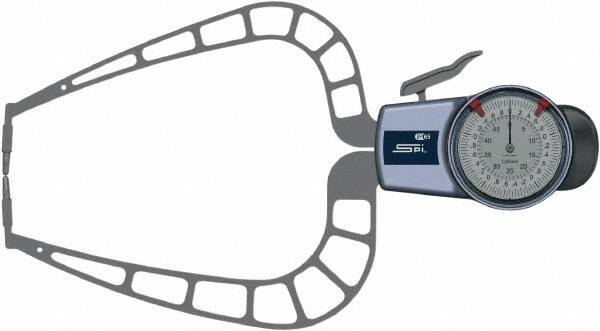SPI - Outside Dial Caliper Gages Minimum Measurement (mm): 0.00 Maximum Measurement (mm): 50.00 - Eagle Tool & Supply