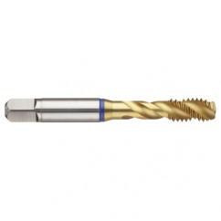 1/2-20 2B 3-Flute PM Cobalt Blue Ring Semi-Bottoming 40 degree Spiral Flute Tap-TiN - Eagle Tool & Supply
