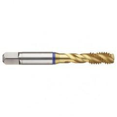 1-12 2B 4-Flute PM Cobalt Blue Ring Semi-Bottoming 40 degree Spiral Flute Tap-TiN - Eagle Tool & Supply