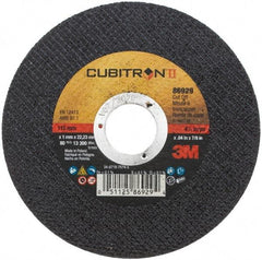 3M - 4-1/2" 60 Grit Ceramic Cutoff Wheel - 0.04" Thick, 7/8" Arbor, 13,300 Max RPM, Use with Angle Grinders - Eagle Tool & Supply