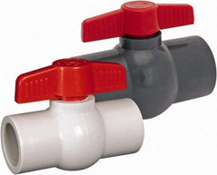 Hayward - 2" Pipe, Full Port, PVC Miniature Ball Valve - Inline - One Way Flow, Socket Ends, Tee Handle, 150 WOG - Eagle Tool & Supply