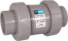 Hayward - 1-1/2" Pipe, PVC True Union Design Ball Valve - Inline - One Way Flow, Socket x Thread Ends, 235 WOG - Eagle Tool & Supply