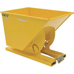 Vestil - 590 Lb Load Capacity, 1 Cu Yd, Steel Self-Dumping Hopper - 41-9/16" Wide x 61-1/8" Long x 42-3/4" High, Yellow - Eagle Tool & Supply
