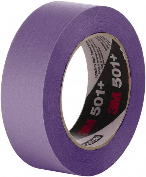 3M - 96mm Wide x 55 m Long Purple Crepe Paper Masking Tape - Series 501+, 33 In/Lb Tensile Strength - Eagle Tool & Supply