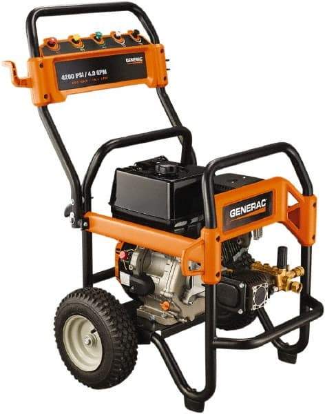 Generac Power - Gas, 12.3 hp, 4,200 psi, 4 GPM, Cold Water Pressure Washer - Annovi Reverberi\x99 Triplex Pump, 35' x 420" Hose - Eagle Tool & Supply