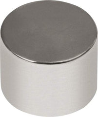 Mag-Mate - 3/8" Diam x 3/8" High Neodymium Rare Earth Magnet - 7.96 Lb Max Capacity, 180°F Max, Nickel Plated - Eagle Tool & Supply