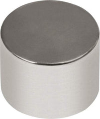 Mag-Mate - 1/4" Diam x 1/4" High Neodymium Rare Earth Magnet - 3.35 Lb Max Capacity, 180°F Max, Nickel Plated - Eagle Tool & Supply