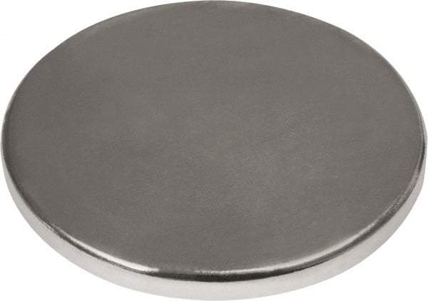 Mag-Mate - 3/4" Diam x 1/16" High Neodymium Rare Earth Magnet - 15.3 Lb Max Capacity, 180°F Max, Nickel Plated - Eagle Tool & Supply