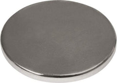 Mag-Mate - 3/4" Diam x 1/16" High Neodymium Rare Earth Magnet - 15.3 Lb Max Capacity, 180°F Max, Nickel Plated - Eagle Tool & Supply