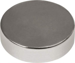 Mag-Mate - 1/2" Diam x 3/16" High Neodymium Rare Earth Magnet - 11.5 Lb Max Capacity, 180°F Max, Nickel Plated - Eagle Tool & Supply