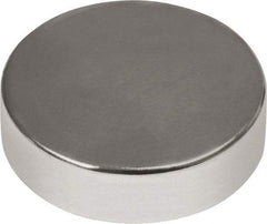 Mag-Mate - 1/2" Diam x 3/16" High Neodymium Rare Earth Magnet - 9.3 Lb Max Capacity, 180°F Max, Nickel Plated - Eagle Tool & Supply