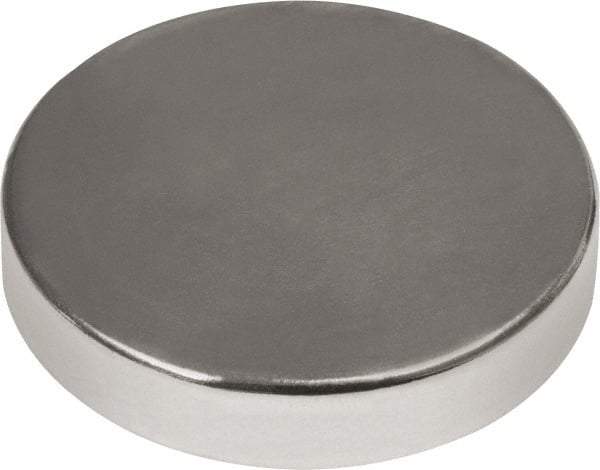 Mag-Mate - 1/2" Diam x 1/8" High Neodymium Rare Earth Magnet - 7.7 Lb Max Capacity, 180°F Max, Nickel Plated - Eagle Tool & Supply