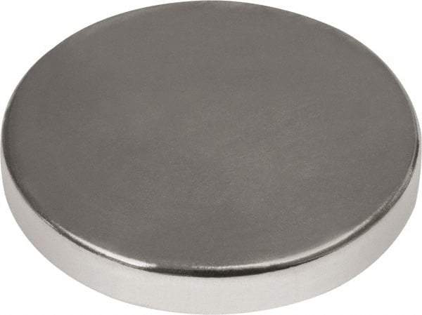 Mag-Mate - 1" Diam x 3/16" High Neodymium Rare Earth Magnet - 38.4 Lb Max Capacity, 180°F Max, Nickel Plated - Eagle Tool & Supply