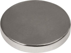 Mag-Mate - 1" Diam x 3/16" High Neodymium Rare Earth Magnet - 38.4 Lb Max Capacity, 180°F Max, Nickel Plated - Eagle Tool & Supply