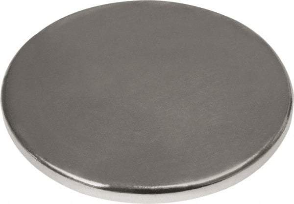 Mag-Mate - 1" Diam x 1/16" High Neodymium Rare Earth Magnet - 16.5 Lb Max Capacity, 180°F Max, Nickel Plated - Eagle Tool & Supply