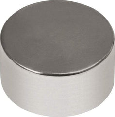 Mag-Mate - 1/2" Diam x 1/4" High Neodymium Rare Earth Magnet - 10.88 Lb Max Capacity, 180°F Max, Nickel Plated - Eagle Tool & Supply