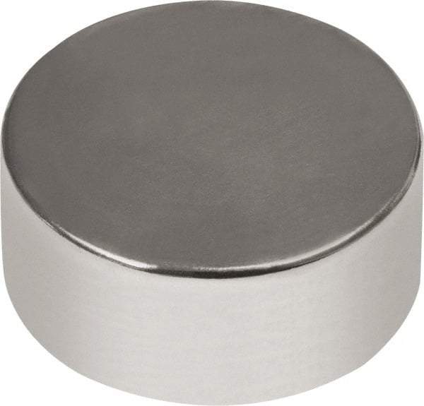 Mag-Mate - 1/2" Diam x 13/64" High Neodymium Rare Earth Magnet - 9.49 Lb Max Capacity, 180°F Max, Nickel Plated - Eagle Tool & Supply