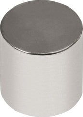 Mag-Mate - 3/8" Diam x 1/2" High Neodymium Rare Earth Magnet - 8.5 Lb Max Capacity, 180°F Max, Nickel Plated - Eagle Tool & Supply