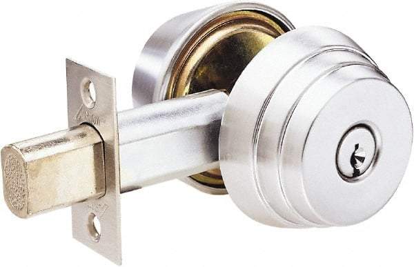 Arrow Lock - 1-3/8 to 1-3/4" Door Thickness, Satin Chrome Finish, Double Cylinder Deadbolt - Eagle Tool & Supply