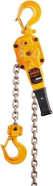 Harrington Hoist - 5,500 Lb Lifting Capacity, 5' Lift Height, Lever Hoist - Made from Chain, 81 Lb Avg Pull to Lift Rated Load, 1 Chain - Eagle Tool & Supply