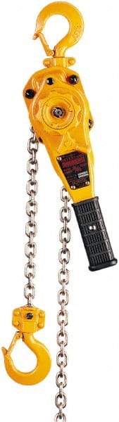Harrington Hoist - 2,000 Lb Lifting Capacity, 15' Lift Height, Lever Hoist - Made from Chain, 72 Lb Avg Pull to Lift Rated Load, 1 Chain - Eagle Tool & Supply