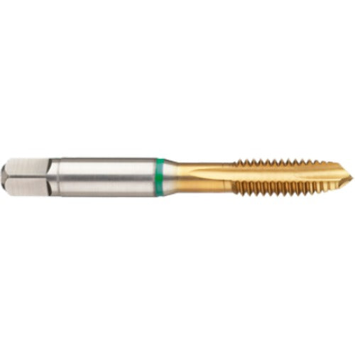 ‎6-40 3FL 2B Cobalt Spiral Point Plug Green Ring Tap-TiN - Eagle Tool & Supply