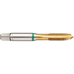 ‎12-28 3FL 2B Cobalt Spiral Point Plug Green Ring Tap-TiN - Eagle Tool & Supply