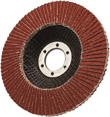 3M - 80 Grit, 4" Disc Diam, 5/8" Center Hole, Type 29 Ceramic Flap Disc - 15,000 Max RPM, Cloth Backing, Arbor Attaching System, Coated - Eagle Tool & Supply