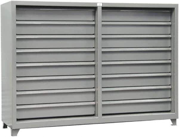 Strong Hold - 16 Drawer, Modular Storage Cabinet - Steel, 82" Wide x 26" Deep x 59" High, Dark Gray - Eagle Tool & Supply