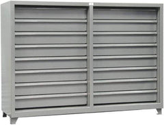 Strong Hold - 16 Drawer, Modular Storage Cabinet - Steel, 82" Wide x 26" Deep x 59" High, Dark Gray - Eagle Tool & Supply