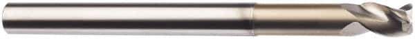 SGS - 1/8", 5/32" LOC, 1/8" Shank Diam, 3" OAL, 3 Flute, Solid Carbide Square End Mill - Single End, TiB2 Finish, Spiral Flute, 38° Helix, Centercutting, Right Hand Cut, Right Hand Flute, Series 43 - Eagle Tool & Supply