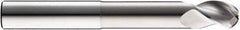 SGS - 1" Diam, 1-1/4" LOC, 3 Flute Solid Carbide Ball End Mill - Uncoated, Single End, 5" OAL, 1" Shank Diam, Spiral Flute - Eagle Tool & Supply
