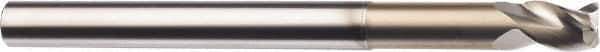 SGS - 1/2", 3 Flute, Single End, Solid Carbide, 0.015" Corner Radius End Mill - 5" OAL, 38° Helix, Right Hand Flute, 5/8" LOC, Right Hand Cut, 3-3/8" Extended Reach - Eagle Tool & Supply