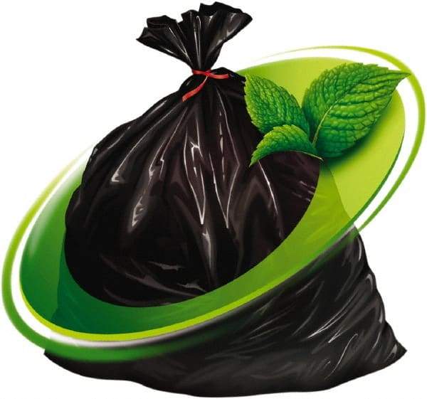 Mint-X - 1.7 mil Thick, Rodent Repellent Trash Bags - Linear Low-Density Polyethylene (LLDPE), Flat Pack Dispenser, 33" Wide x 46" High, Black - Eagle Tool & Supply