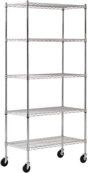 Sandusky Lee - 5 Shelf Wire Shelving Unit - 36" Wide x 18" Deep x 72" High, - Eagle Tool & Supply