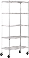 Sandusky Lee - 5 Shelf Wire Shelving Unit - 36" Wide x 18" Deep x 72" High, - Eagle Tool & Supply