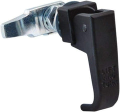 Made in USA - 2-1/4" Long x 3/4" Wide x 2.78" High, Lift & Turn Compression Latch - Zinc Plated Steel, with Black Powder Coat Finish - Eagle Tool & Supply