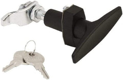 Made in USA - 3.33" Long x 0.88" Wide x 3-1/4" High, Compression Latch - Zinc Plated Steel, with Black Powder Coat Finish - Eagle Tool & Supply