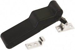Made in USA - 3.83" Long x 1-1/4" Wide x 0.77" High, Draw Latch - Rubber, with Black Finish - Eagle Tool & Supply
