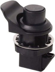 Made in USA - 2.07" Long x 1.13" Wide x .98" High, Push Knob Latch - Plastic, with Black Finish - Eagle Tool & Supply