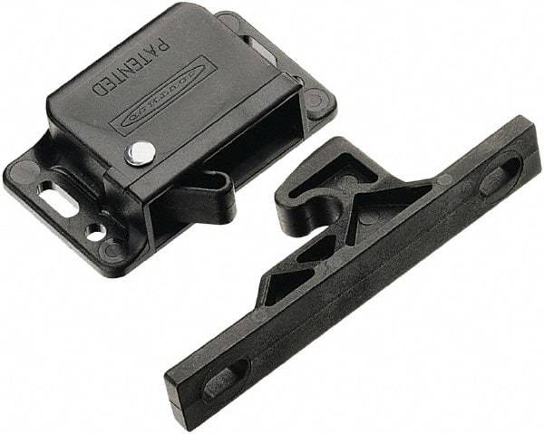 Made in USA - 2.83" Long x 0.67" Wide x 1.05" High, Grabber Catch Latch - Plastic, with Black Finish - Eagle Tool & Supply