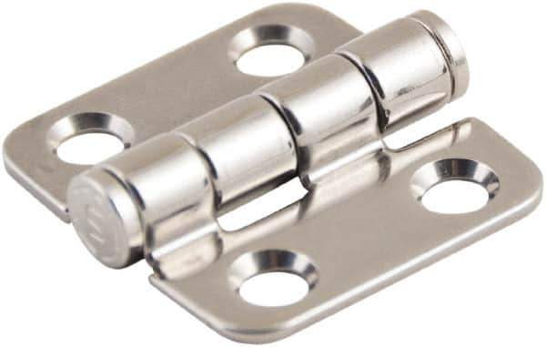Made in USA - 1-1/2" Long x 1-1/2" Wide, Cabinet Hinge - 316 Stainless Steel, High Gloss Finish - Eagle Tool & Supply