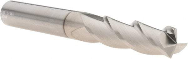 SGS - 1/2", 1-5/8" LOC, 1/2" Shank Diam, 4" OAL, 3 Flute, Solid Carbide Square End Mill - Single End, TiB2 Finish, Spiral Flute, 38° Helix, Centercutting, Right Hand Cut, Right Hand Flute, Series 43 - Eagle Tool & Supply