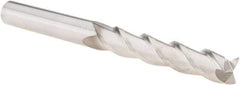 SGS - 3/8", 2" LOC, 3/8" Shank Diam, 4" OAL, 3 Flute, Solid Carbide Square End Mill - Single End, TiB2 Finish, Spiral Flute, 38° Helix, Centercutting, Right Hand Cut, Right Hand Flute, Series 43 - Eagle Tool & Supply