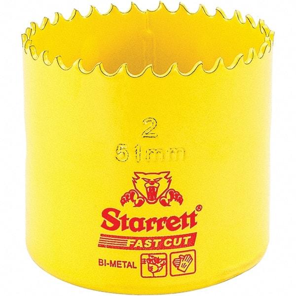 Starrett - 2" Diam, 1-5/8" Cutting Depth, Hole Saw - High Speed Steel Saw, Toothed Edge - Eagle Tool & Supply