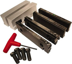 Jet Machining - 6" Jaw Width, " Jaw Height, Standard Vise Jaw Sets - Hardened Steel - Eagle Tool & Supply